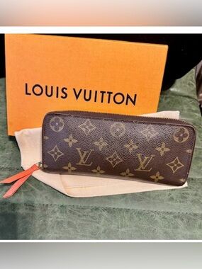 Louis Vuitton Clémence Monogram Zip Wallet -Orange Wallet